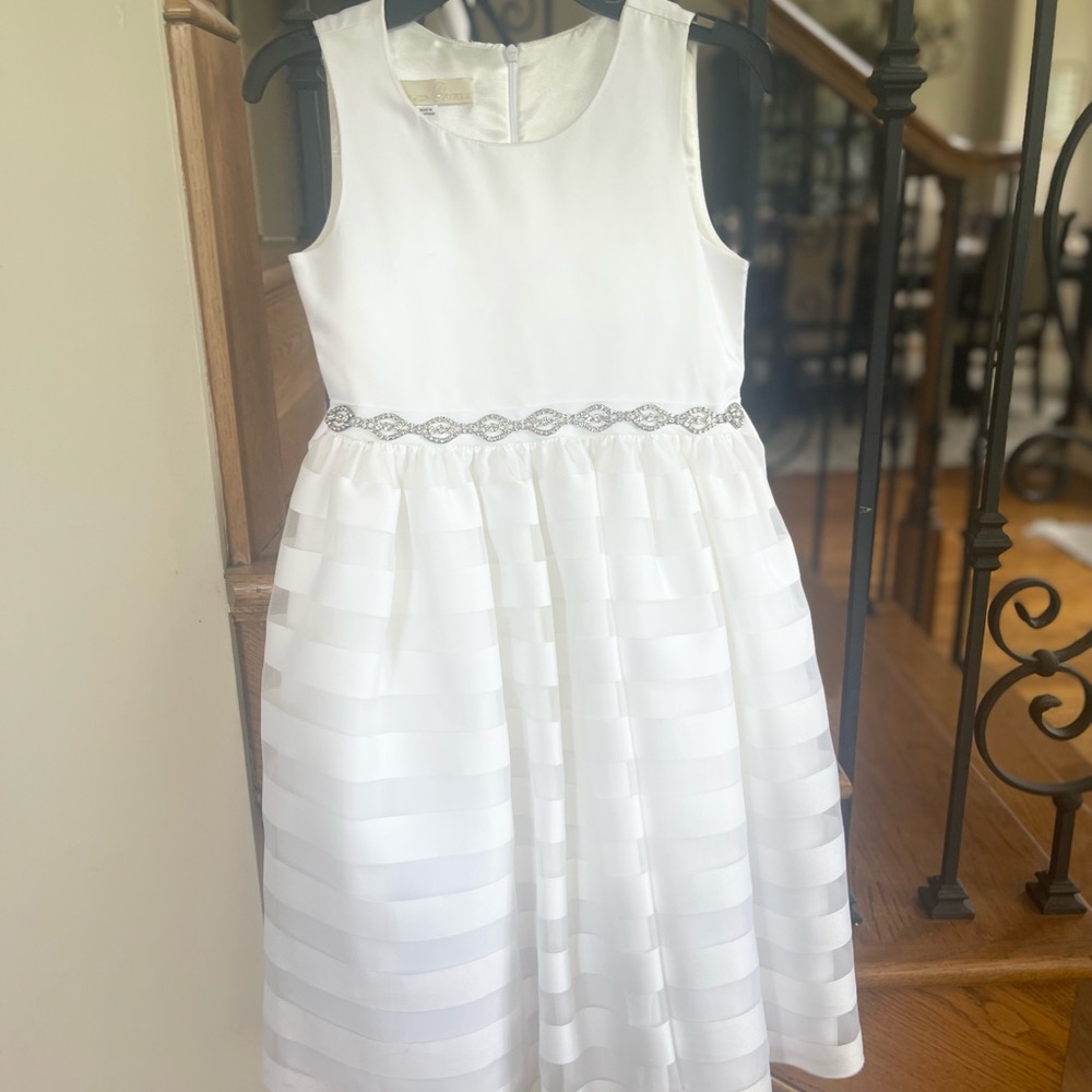 American Princess White Sleeveless A-Line Dress